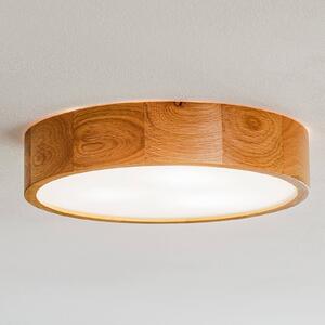 Stropní svítidlo Cleo, Ø 38 cm, 3 světla, dubové dřevo, E27