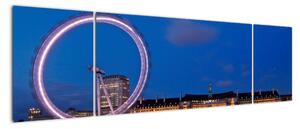 Londýnské oko v noci - obraz (170x50cm)