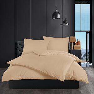 Bavlněné jednobarevné ložní povlečení BedTex Exclusive Collection - béžové - 100% bavlna - 70 x 90 cm + 140 x 200 cm