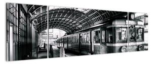 Obraz vlakového nádraží (170x50cm)