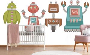 Samolepící tapeta rodinka robotů