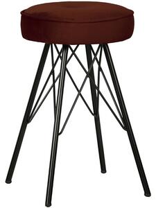 Hoorns Cihlově červená sametová barová stolička Isabel 53 cm