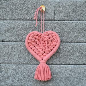 Lososové srdce - dekorace (dekorace z bavlny)