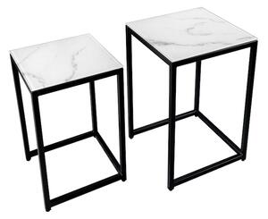 Elegance I set 2 příručních stolků bílé 40 cm
