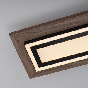 Stropní svítidlo dřevěné podlouhlé včetně LED s dálkovým ovládáním - Ajdin