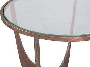 Hoorns Skleněný konferenční stolek Salcon 50 cm s měděnou podnoží