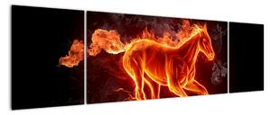 Obraz hořící kůň (170x50cm)