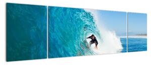 Surfař na vlně - moderní obraz (170x50cm)