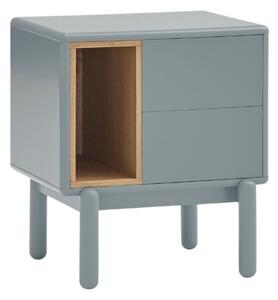 Šedo modrý dubový noční stolek Teulat Corvo 48 x 35 cm