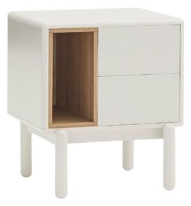 Krémově bílý dubový noční stolek Teulat Corvo 48 x 35 cm