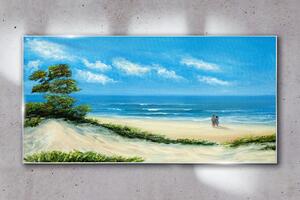 Obraz na skle Obraz na skle Pobřeží pár pláže moře