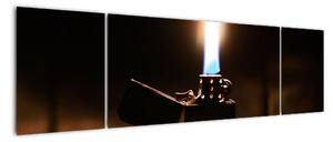 Hořící zapalovač - obraz (170x50cm)