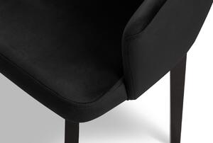 Černá sametová jídelní židle MICADONI GABRO