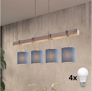 Brilagi - LED Lustr na lanku NUBILA 4xE27/60W/230V šedá/tmavě modrá