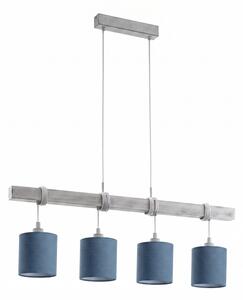 Brilagi - LED Lustr na lanku NUBILA 4xE27/60W/230V šedá/tmavě modrá