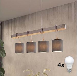 Brilagi - LED Lustr na lanku NUBILA 4xE27/60W/230V šedá/antracit