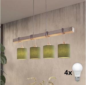 Brilagi - LED Lustr na lanku NUBILA 4xE27/60W/230V šedá/zelená