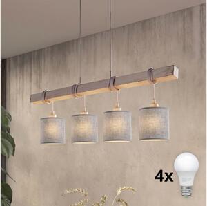 Brilagi - LED Lustr na lanku NUBILA 4xE27/60W/230V šedá