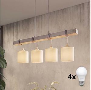 Brilagi - LED Lustr na lanku NUBILA 4xE27/60W/230V šedá/krémová
