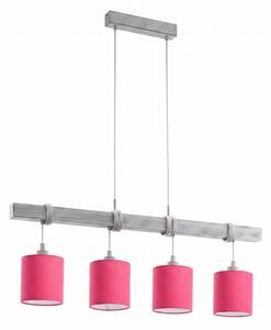 Brilagi - LED Lustr na lanku NUBILA 4xE27/60W/230V šedá/růžová