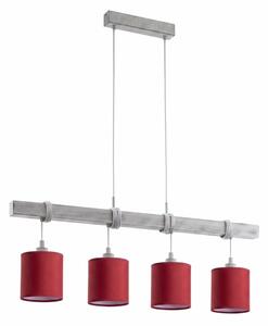 Brilagi - LED Lustr na lanku NUBILA 4xE27/60W/230V šedá/pompejská červená