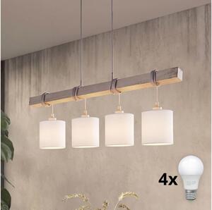 Brilagi - LED Lustr na lanku NUBILA 4xE27/60W/230V šedá/bílá
