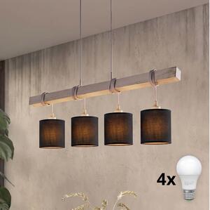 Brilagi - LED Lustr na lanku NUBILA 4xE27/60W/230V šedá/černá