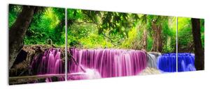 Abstraktní obraz vodopádů (170x50cm)