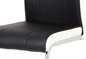 Jídelní židle DCL-406 BK koženka černá, boky bílé, chrom