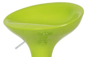 Barová židle, limetkový plast, chromová podnož, výškově nastavitelná AUB-9002 LIM