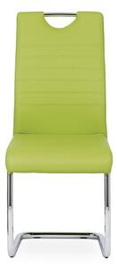 Jídelní židle chrom a potah zelená ekokůže DCL-418 LIM