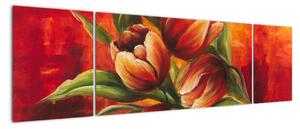 Obraz tulipánů na stěnu (170x50cm)