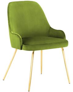 Zelená sametová jídelní židle MICADONI CADIZ