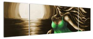 Obraz ženy v zeleném (170x50cm)