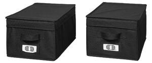 LIVARNO home Úložný box (černá, úložný box, 2 kusy) (100365683003)