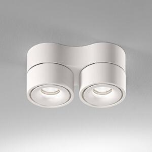 Egger Licht DLS LED stropní spot Clippo Duo, 2 světla, bílá, 700 K, stmívatelný, Bílá / opál, Pracovna / kancelář, Hliník, Moderní