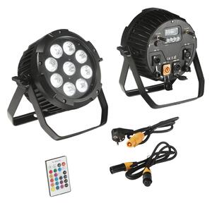 FAN LED-SHOW-PAR9 Venkovní reflektor LED SHOW dobíjecí 9x18 W RGBW+UV Wi‑Fi Smart Tuya DMX 512 dálkové ovládání - FANEUROPE