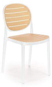 Zahradní židle Karter (bílá + naturální). 1092584