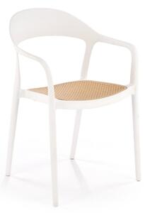 Zahradní židle Karo (bílá + naturální). 1092587