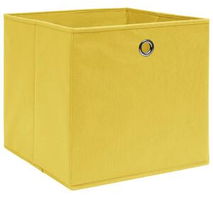 Úložné boxy 10 ks žluté 32 x 32 x 32 cm textil