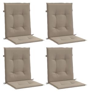 Podušky na židli nízké opěradlo 4 ks taupe 100x50x3 cm oxford