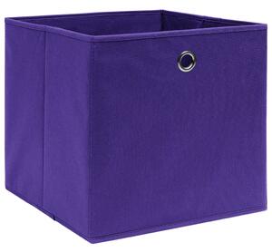Úložné boxy 10 ks fialové 32 x 32 x 32 cm textil
