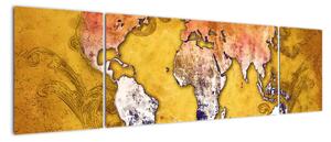 Obraz mapy světa (170x50cm)