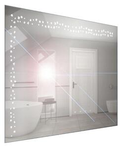 Zrcadlo závěsné s pískovaným motivem a LED osvětlením Nikoletta LED 7/60