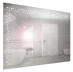 Zrcadlo závěsné s pískovaným motivem a LED osvětlením Nikoletta LED 7/100