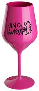 VÍNOSAURUS - růžová nerozbitná sklenička na víno 470 ml