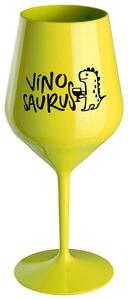 VÍNOSAURUS - žlutá nerozbitná sklenička na víno 470 ml