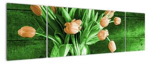 Tulipány ve váze - obraz (170x50cm)