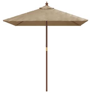 Zahradní slunečník s dřevěnou tyčí taupe 198 x 198 x 231 cm