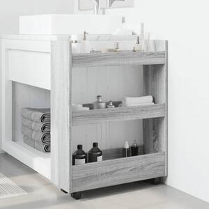 Úzký úložný vozík 3patrový šedý sonoma kompozitní dřevo